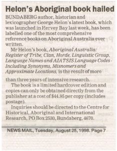 George Helon Aboriginal Book